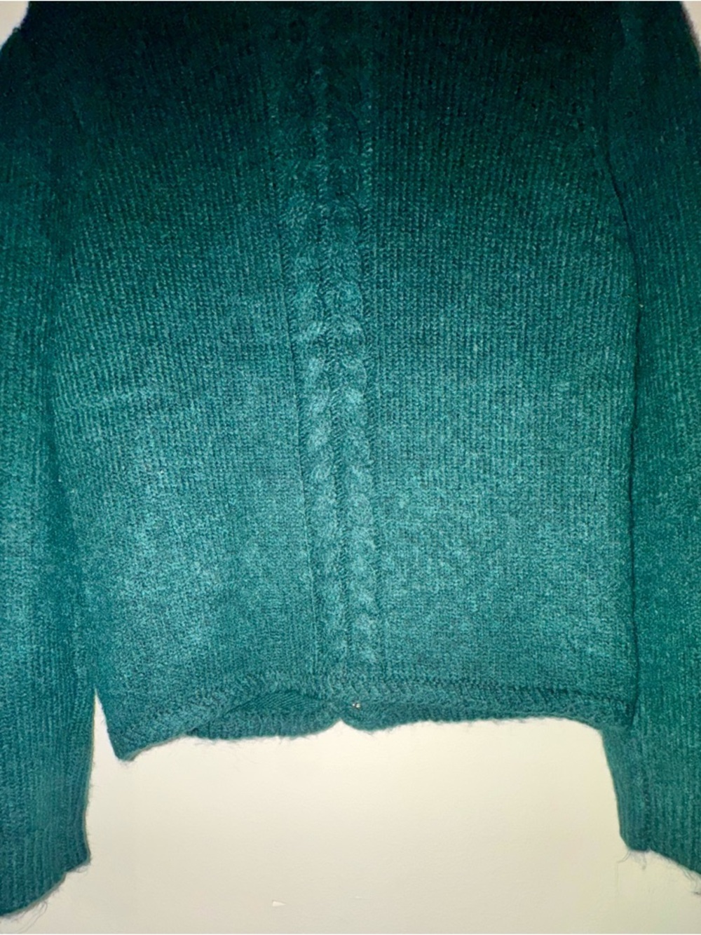 NWT Joie Emerald Green Cable Knit Cardigan with Gold Buttons - Picture 11 of 11